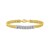 14K Yellow Gold Polished Venetian Link Diamond Pave Curb Bar Bracelet