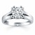 Double Prong Split Shank Cathedral Solitaire Engagement Ring in 14K White Gold