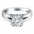 Double Prong Split Shank Cathedral Solitaire Engagement Ring in 14K White Gold