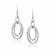 Dual Open Oval Shape Textured Earrings in Sterling Silver