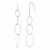 Sterling Silver Polished and Textured Interlocking Oval Dangle Earrings