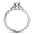 14k White Gold Prong Set Round Diamond Engagement Ring with Side Clusters (1 1/8 cttw)