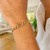 Solid Pave Figaro Bracelet in 14K Two Tone Gold  (7.00 mm)