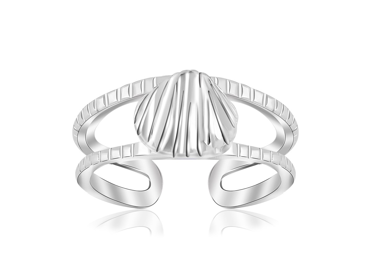 Dual Line Open Toe Ring in Rhodium Finished Sterling Silver - Richard ...