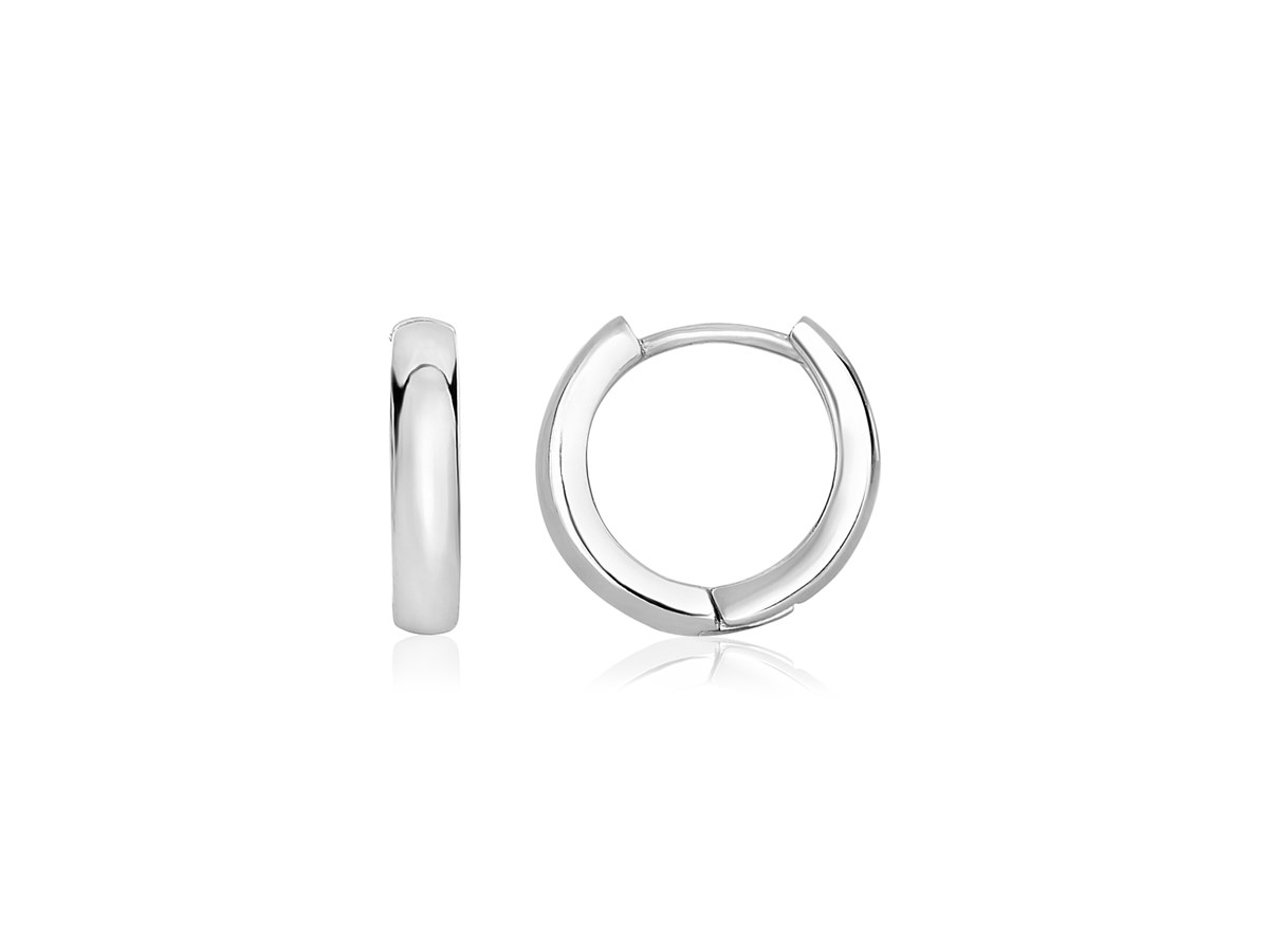 Sterling Silver Narrow Polished Hoop Earrings - Richard Cannon Jewelry