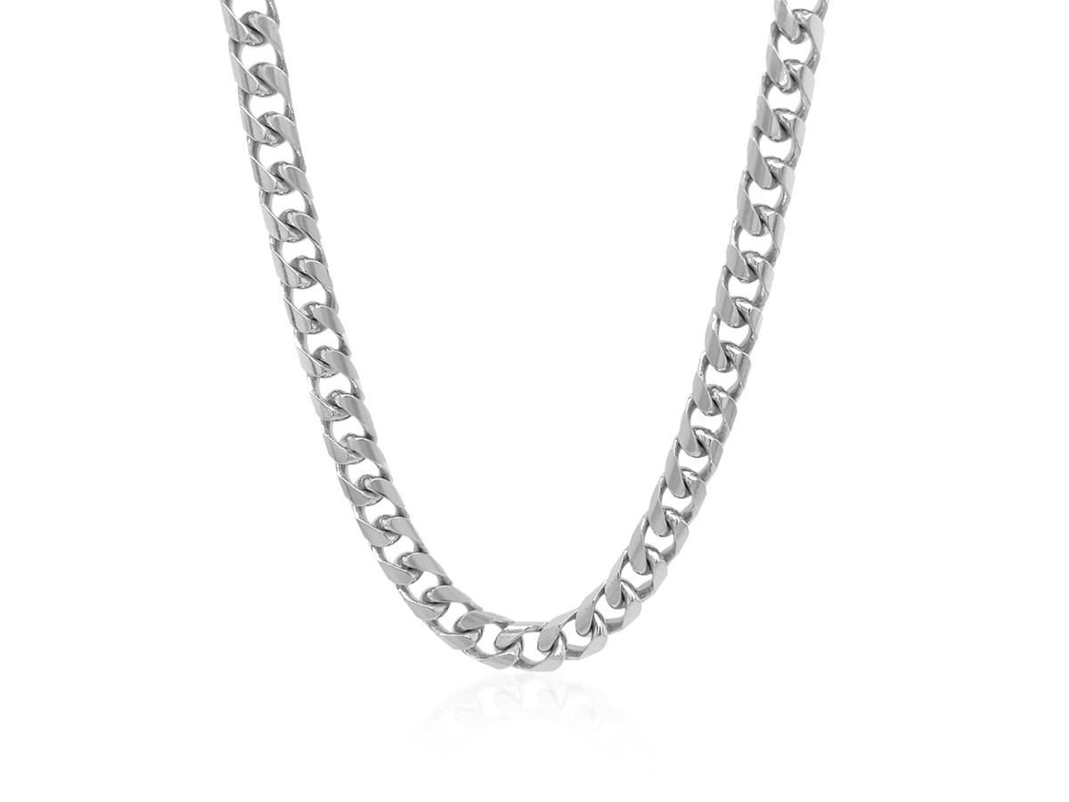 Solid Miami Cuban Chain in 14k White Gold (5.8mm) - Richard Cannon Jewelry