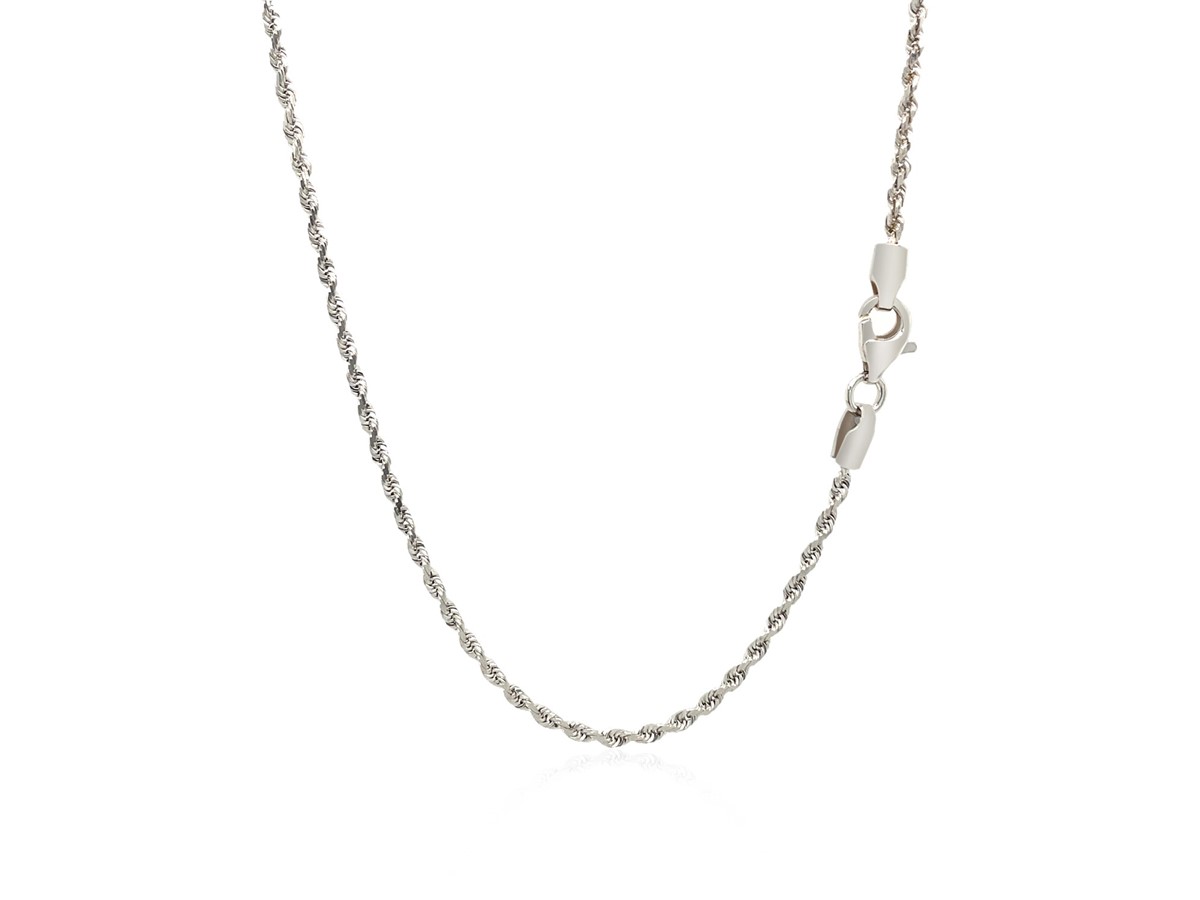 Solid Diamond Cut Rope Chain in 14k White Gold (2.0mm) - Richard Cannon ...