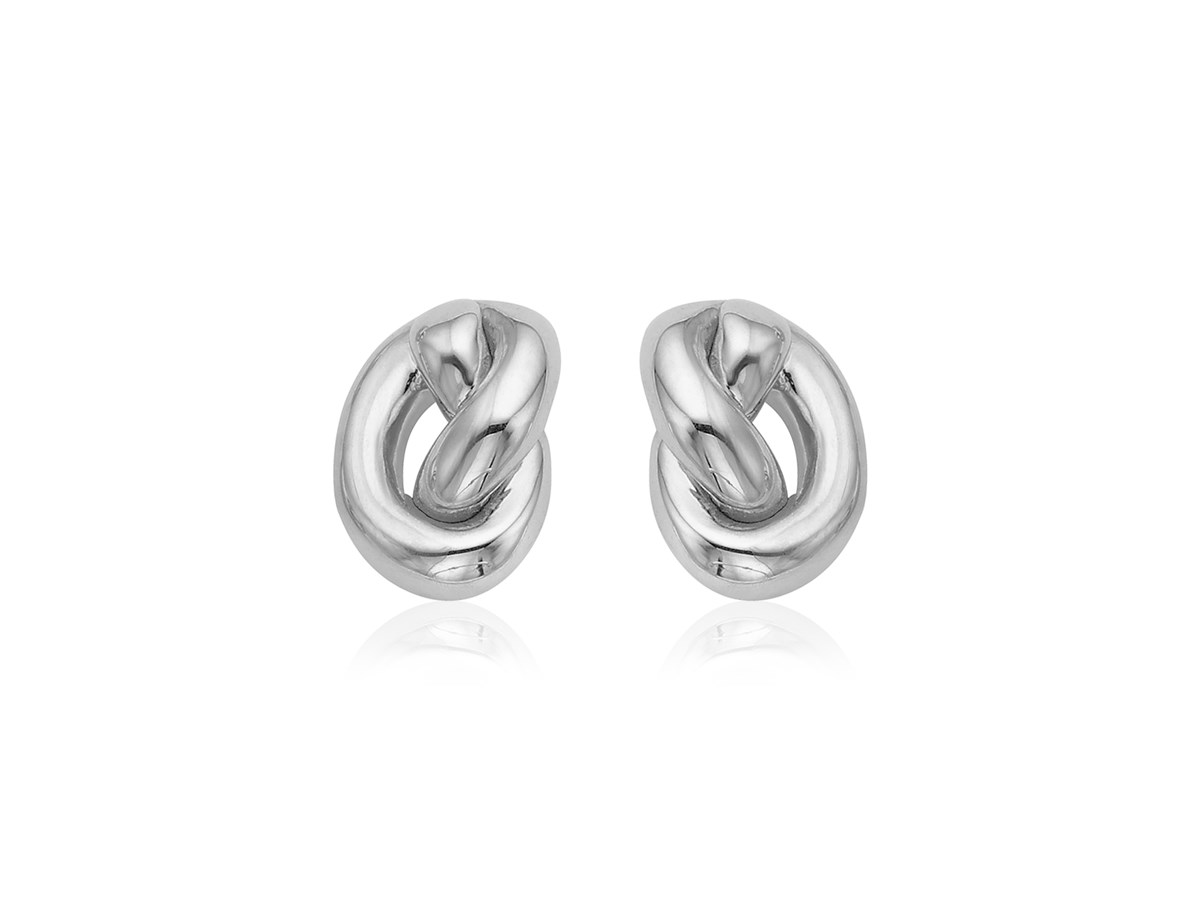 14k White Gold Polished Knot Earrings - Richard Cannon Jewelry