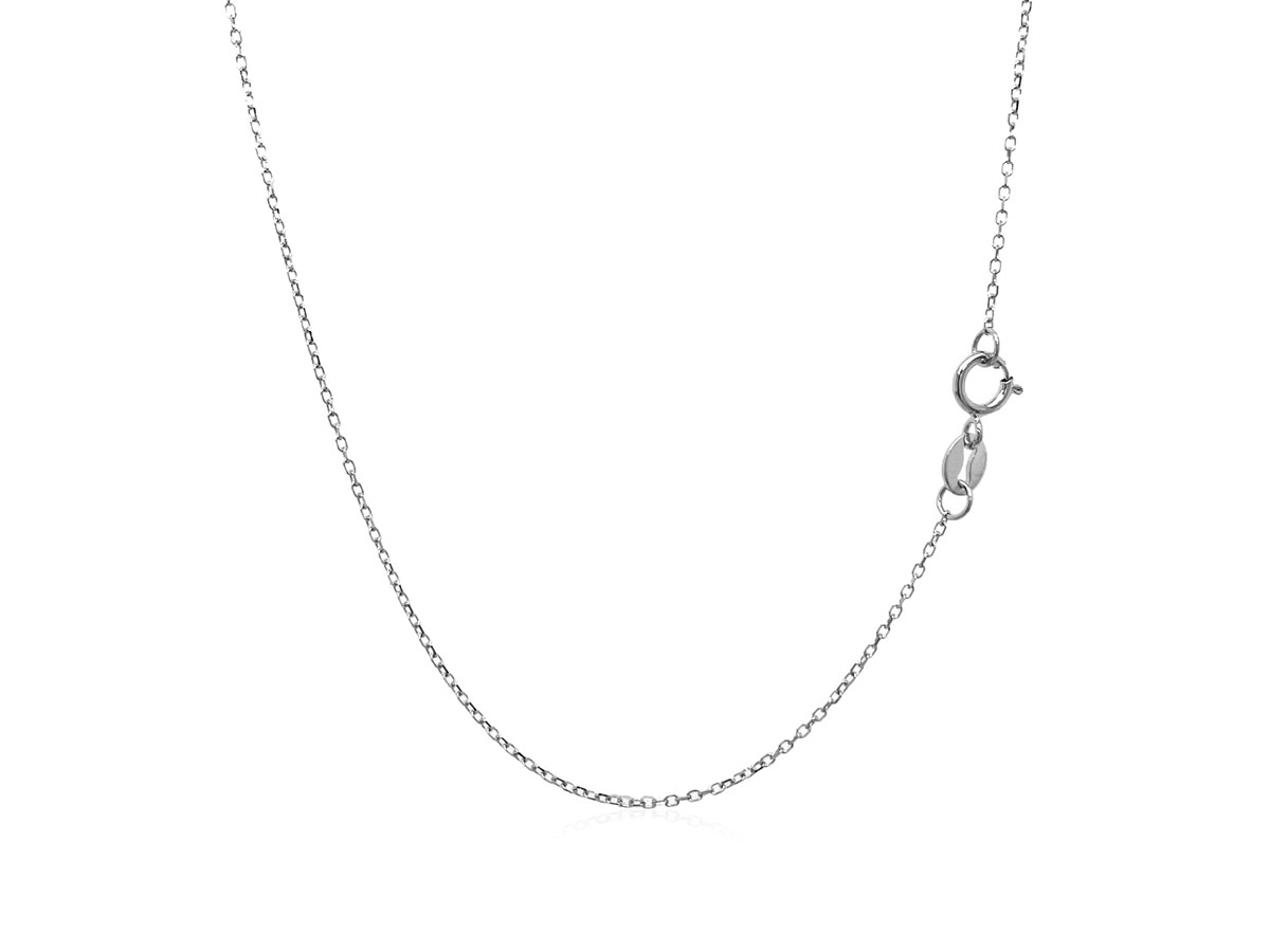 Diamond Cut Cable Link Chain in 14k White Gold (0.8 mm) - Richard ...