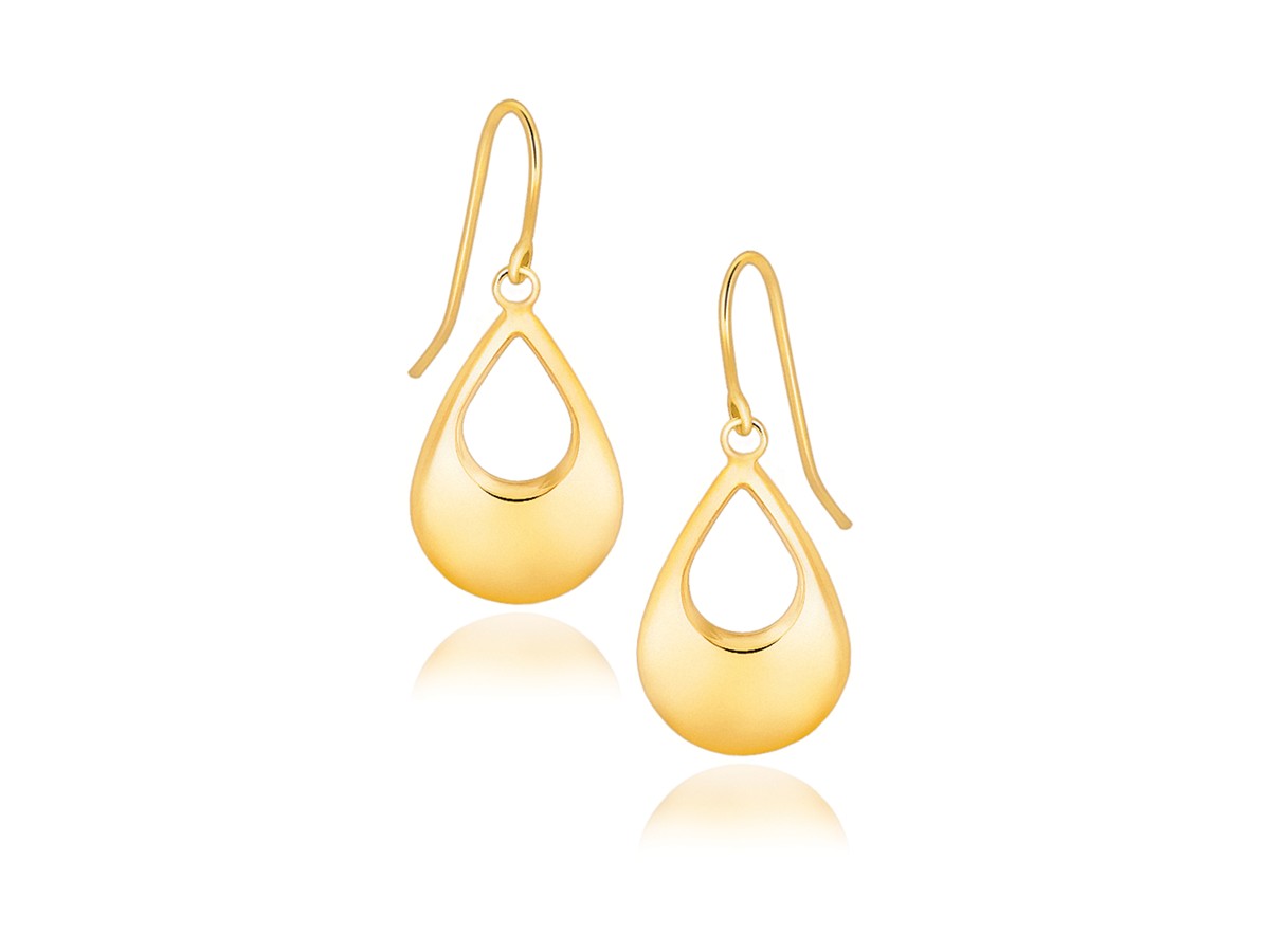 Teardrop Dangle Earrings in 14K Yellow Gold - Richard Cannon Jewelry