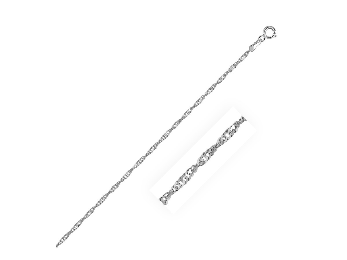 Singapore Anklet in 10k White Gold (1.7 mm) Richard Cannon Jewelry