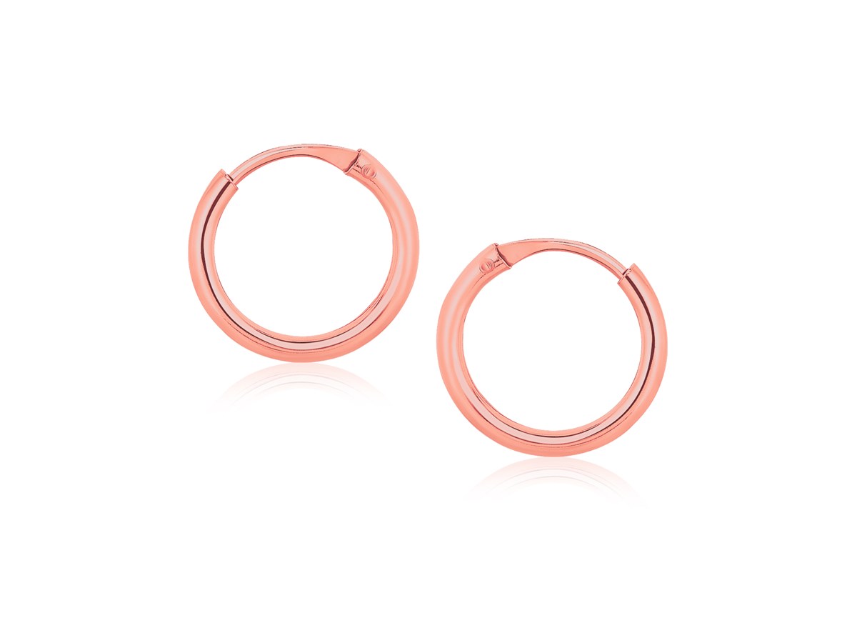 Small Endless Hoop Style Earrings in 14K Rose Gold Richard Cannon Jewelry