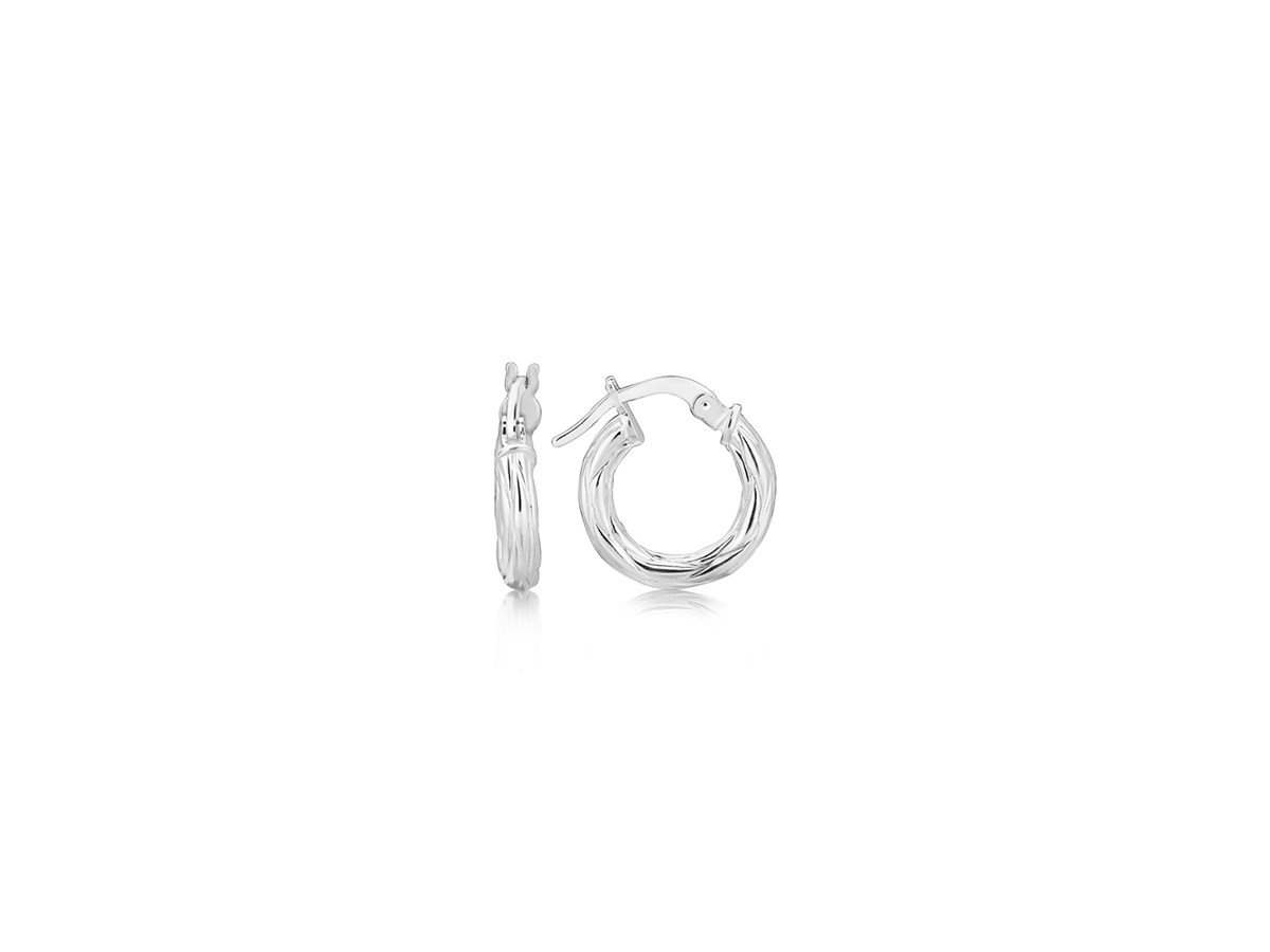 Thin Twist Hoop Earrings main image 1