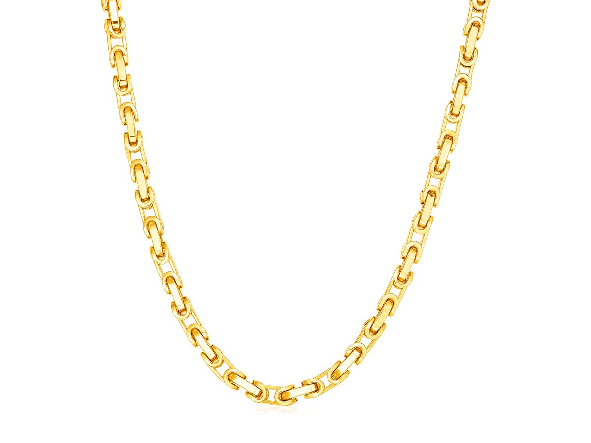 14k Yellow Gold Mens Byzantine Chain Necklace - Richard Cannon Jewelry