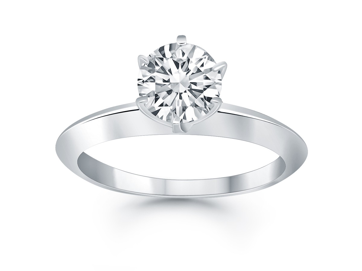 Knife Edge Solitaire Engagement Ring Mounting in 14k White Gold