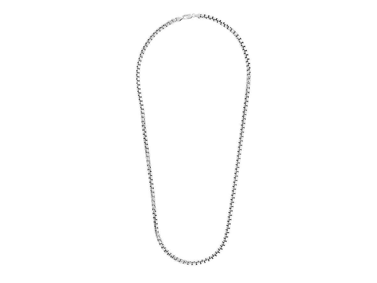 Sterling Silver Rhodium Plated Round Box Chain (4.4 mm) - Richard ...