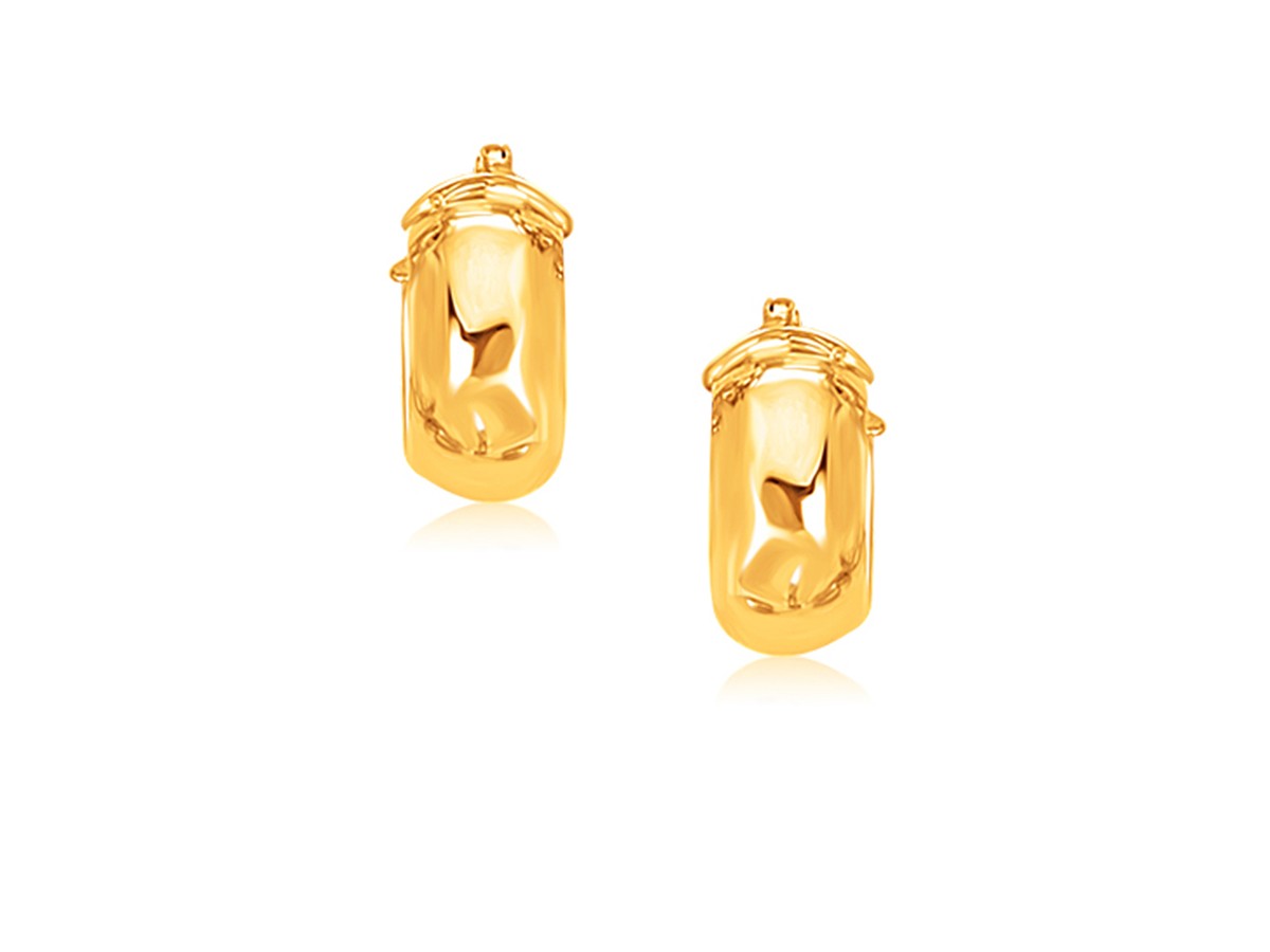 Small Wide Hoop Earrings in 14k Yellow Gold - Richard Cannon Jewelry