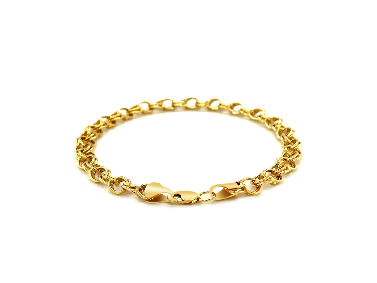 Double Interlocking Link Bracelet in 10k Yellow Gold Richard Cannon