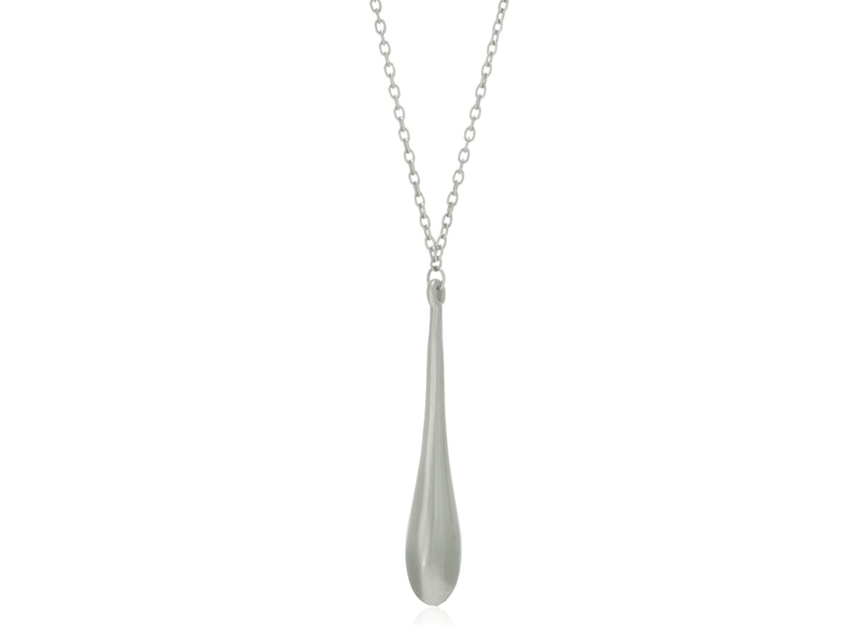 Long Teardrop Pendant in 14k White Gold Richard Cannon Jewelry