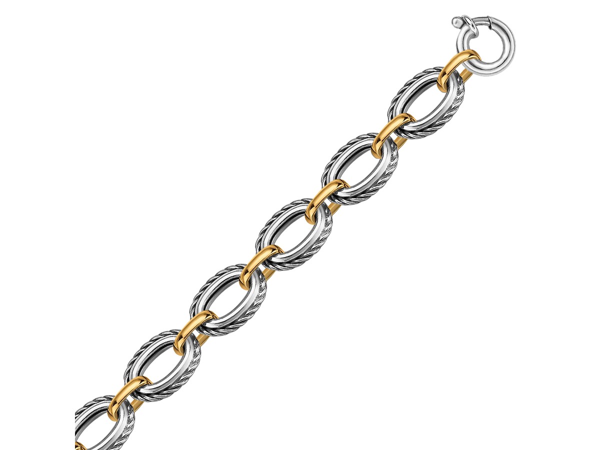 gold and silver chain bracelet