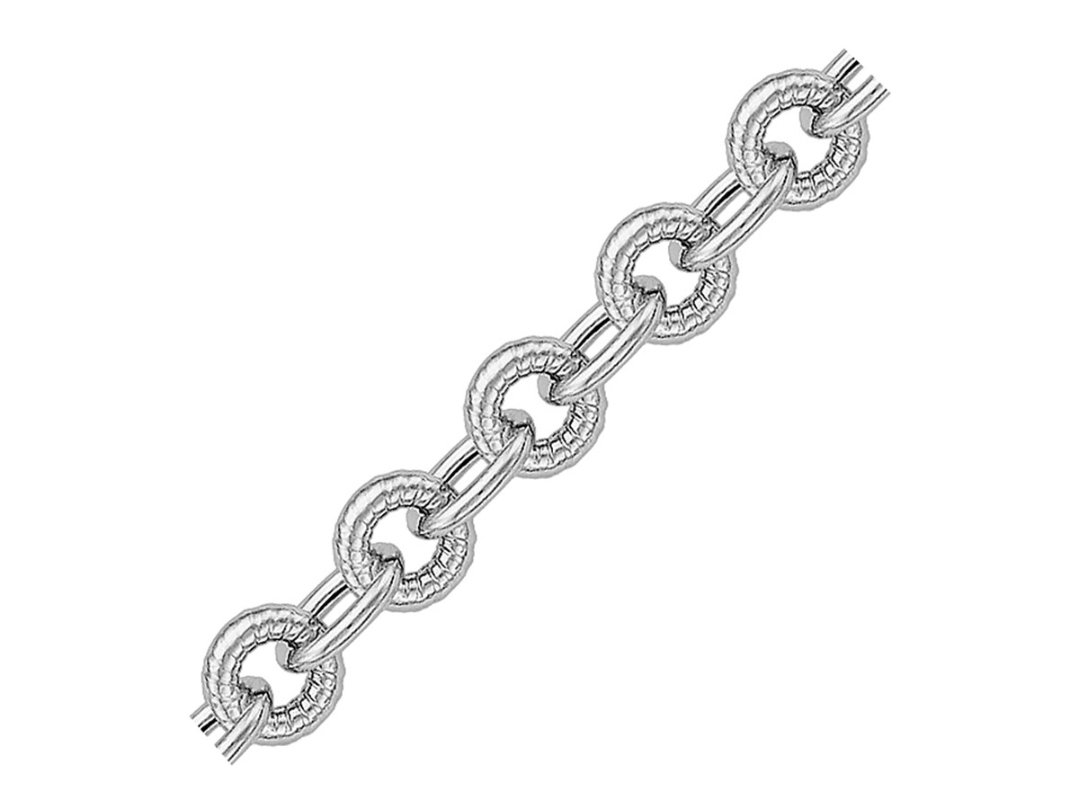 Cable Inspired Round Chain Link Bracelet in Sterling Silver Richard