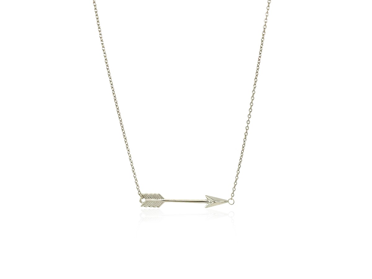 Arrow Design Chain Necklace in 14k White Gold - Richard Cannon Jewelry