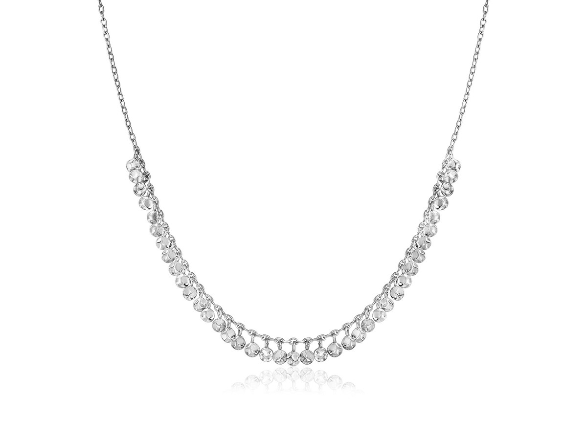 Sterling Silver 16 inch Necklace with Textured Beads - Richard Cannon ...