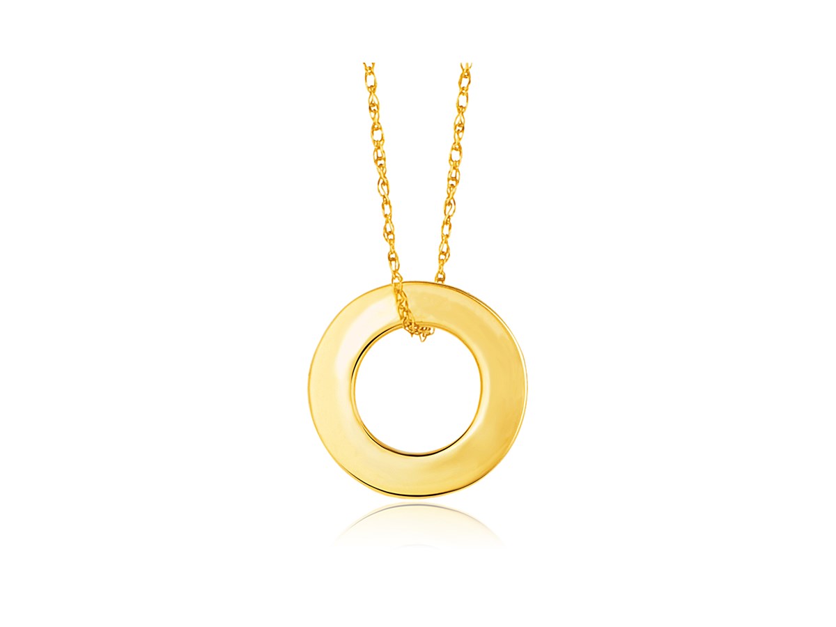 Open Circle Pendant in 14k Yellow Gold - Richard Cannon Jewelry