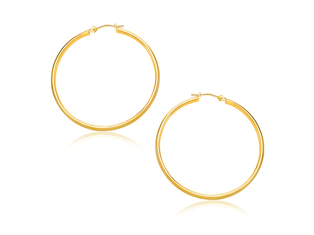 Classic Hoop Earrings in 14k Yellow Gold (1.5x30mm) - Richard Cannon ...