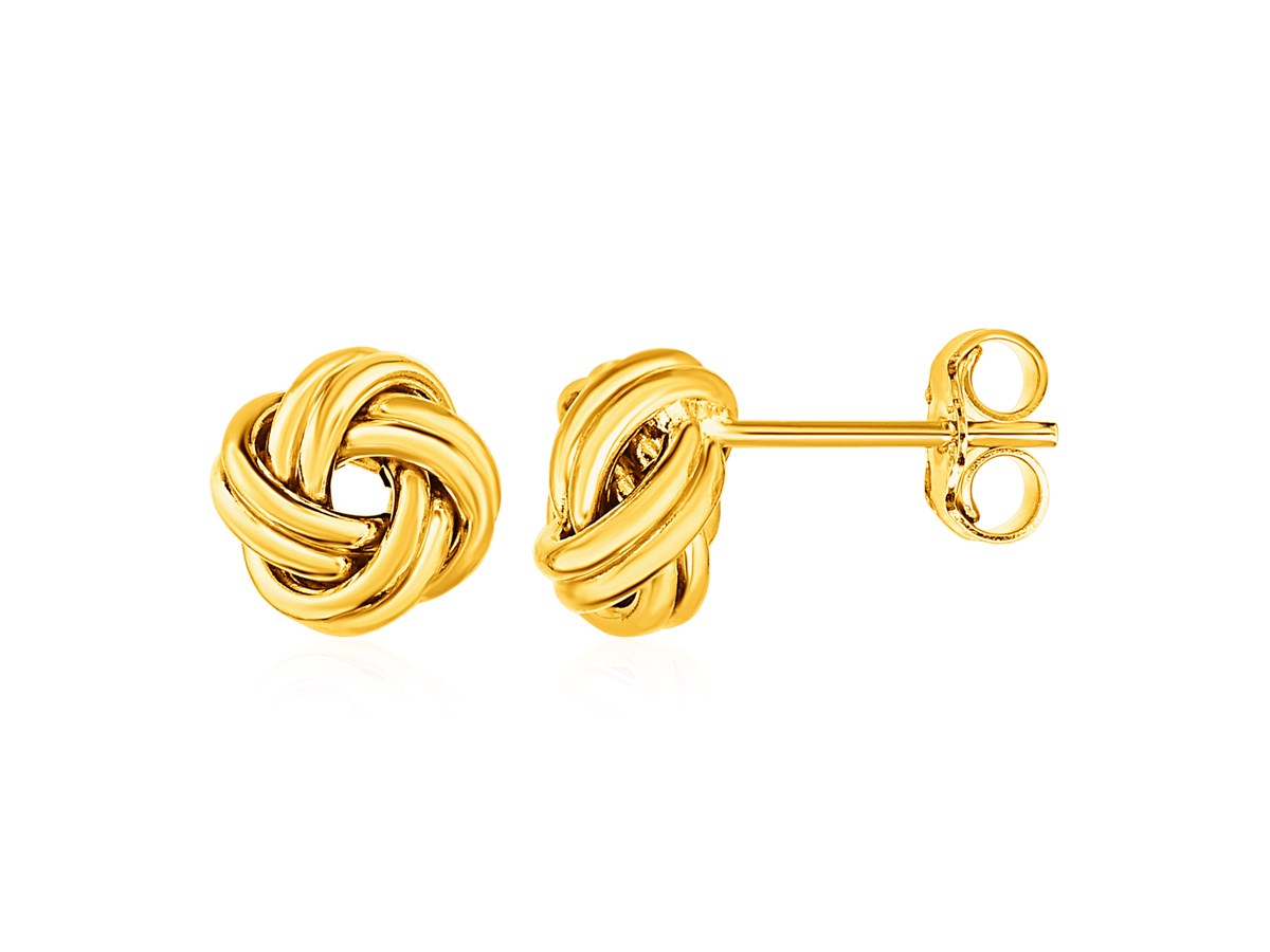 Love Knot Post Earrings in 14k Yellow Gold - Richard Cannon Jewelry